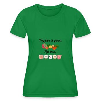 My food is grown not born. Vegan. - Frauen Funktions-T-Shirt - Kelly Green - Vorne - AI Model Female 172 dark (172cm)