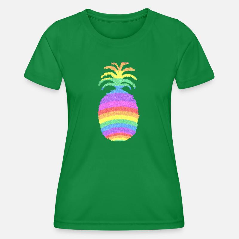 Rainbow Pineapple - Women's Functional T-Shirt - kelly green