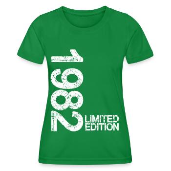 Édition limitée 1982 - T-shirt sport Femme - vert - Devant - AI Model Female 172 dark (172cm)