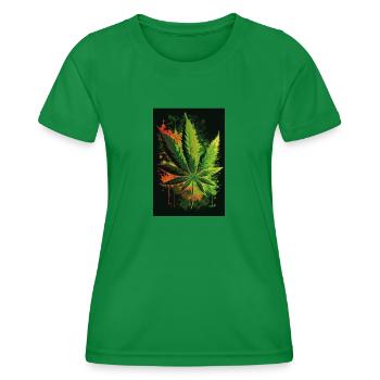 Marijuana plant - Women's Functional T-Shirt - kelly green - Front - AI Model Female 172 dark (172cm)