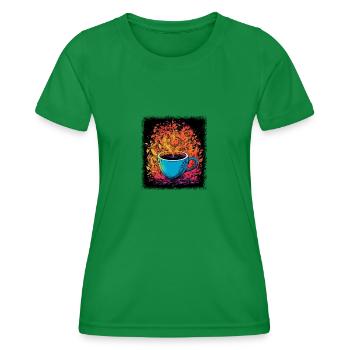 child 60s geek disarmament peace for paris - Women's Functional T-Shirt - kelly green - Front - AI Model Female 172 dark (172cm)