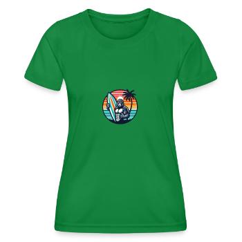 Surfboard Gorilla - Women's Functional T-Shirt - kelly green - Front - AI Model Female 172 dark (172cm)
