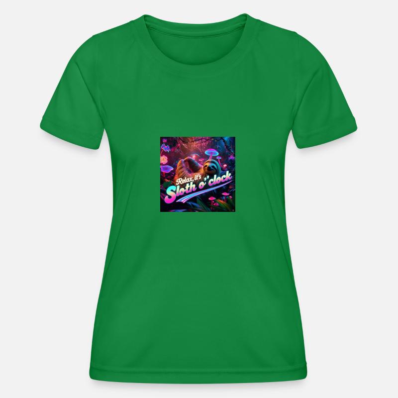 relax it’s sloth oclock - Women's Functional T-Shirt - kelly green