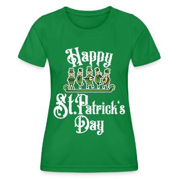 Happy St.Patrick´s Day - Frauen Funktions-T-Shirt - Kelly Green - Vorne - AI Model Female 172 dark (172cm)