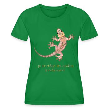 gecko - T-shirt sport Femme - vert - Devant - AI Model Female 172 dark (172cm)