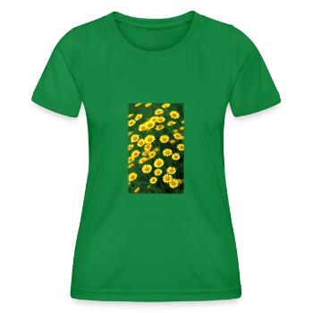 Flower meadow - Women's Functional T-Shirt - kelly green - Front - AI Model Female 172 dark (172cm)