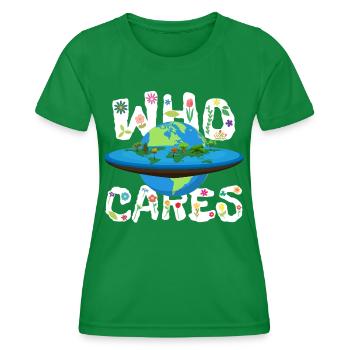 Planet Earth flat or round - Women's Functional T-Shirt - kelly green - Front - AI Model Female 172 dark (172cm)