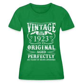 Vintage Made In January 1923 101 Years Of Being - Frauen Funktions-T-Shirt - Kelly Green - Vorne - AI Model Female 172 dark (172cm)