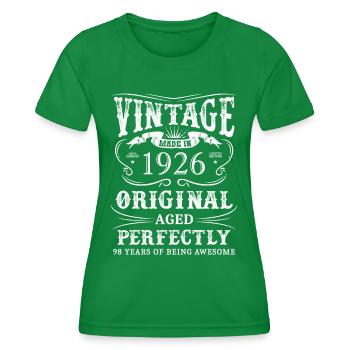 Vintage Made In January 1926 98 Years Of Being - Women's Functional T-Shirt - kelly green - Front - AI Model Female 172 dark (172cm)