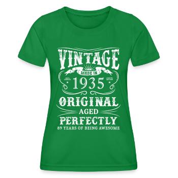 Vintage Made In January 1935 89 Years Of Being - Women's Functional T-Shirt - kelly green - Front - AI Model Female 172 dark (172cm)