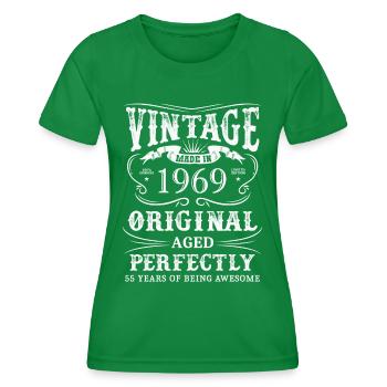 Vintage Made In 1969 55 ans d’être génial - T-shirt sport Femme - vert - Devant - AI Model Female 172 dark (172cm)