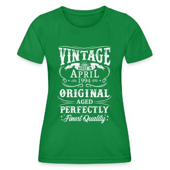 Vintage Made In 1994 Year Born April 1994 - Women's Functional T-Shirt - kelly green - Front - AI Model Female 172 dark (172cm)
