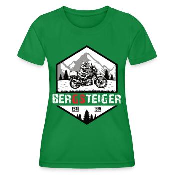 Biker Motorrad Boxer Spruch Abenteuer Bergsteiger - Frauen Funktions-T-Shirt - Kelly Green - Vorne - AI Model Female 172 dark (172cm)