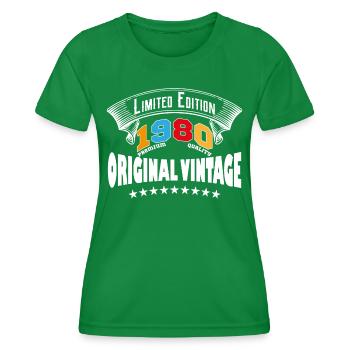 1980 - Frauen Funktions-T-Shirt - Kelly Green - Vorne - AI Model Female 172 dark (172cm)
