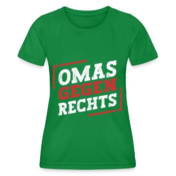 Omas Gegen Rechts - Frauen Funktions-T-Shirt - Kelly Green - Vorne - AI Model Female 172 dark (172cm)