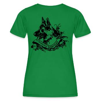 Old German Shepherd on Retro Banner - Women's Functional T-Shirt - kelly green - Back - AI Model Female 172 dark (172cm)