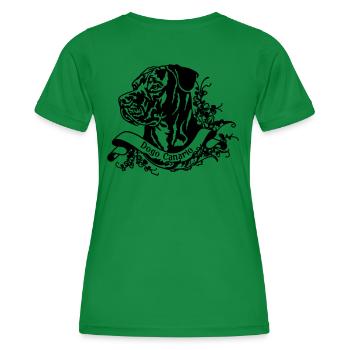 Dogo Canario an Retro Banner 1 - Women's Functional T-Shirt - kelly green - Back - AI Model Female 172 dark (172cm)