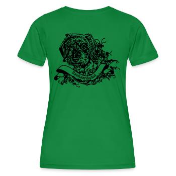 Rauhaardackel an Retro Banner - Frauen Funktions-T-Shirt - Kelly Green - Hinten - AI Model Female 172 dark (172cm)