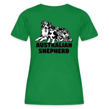 Australian Shepherd Generations - Women's Functional T-Shirt - kelly green - Back - AI Model Female 172 dark (172cm)