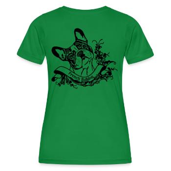 French Bulldog on Retro Banner - Women's Functional T-Shirt - kelly green - Back - AI Model Female 172 dark (172cm)