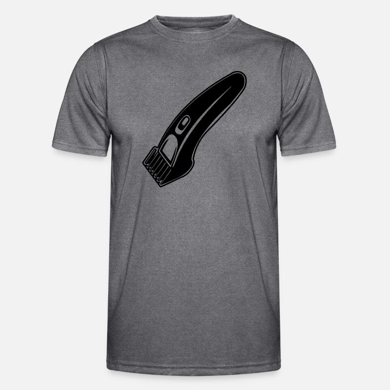Haarschneidemaschine, Rasierapparat oder Bartschneider - Männer Funktions-T-Shirt - dunkle Melange 