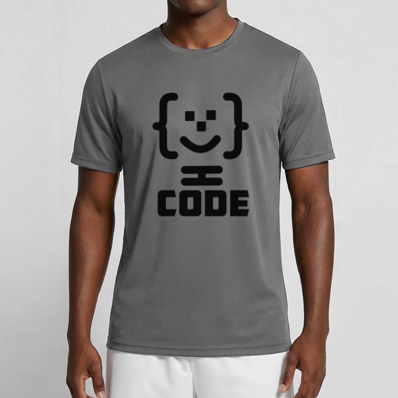 Hauptprogrammierer-Code-Logo mit Text CODE Männer Funktions-T-Shirt