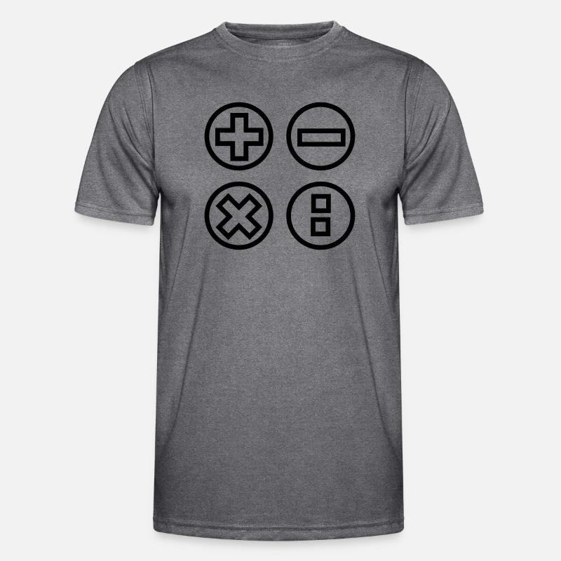 Calculate logo with four emblems shadow image Men's Functional T-Shirt