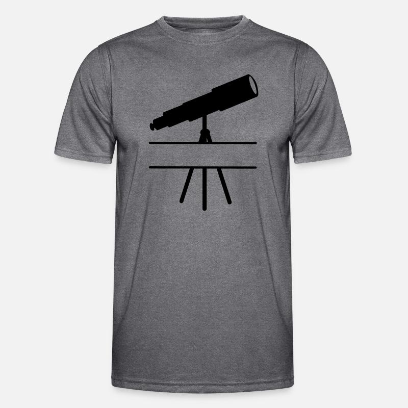 Teleskop-Schattenbild mit Leerzeichen oder Balken Männer Funktions-T-Shirt