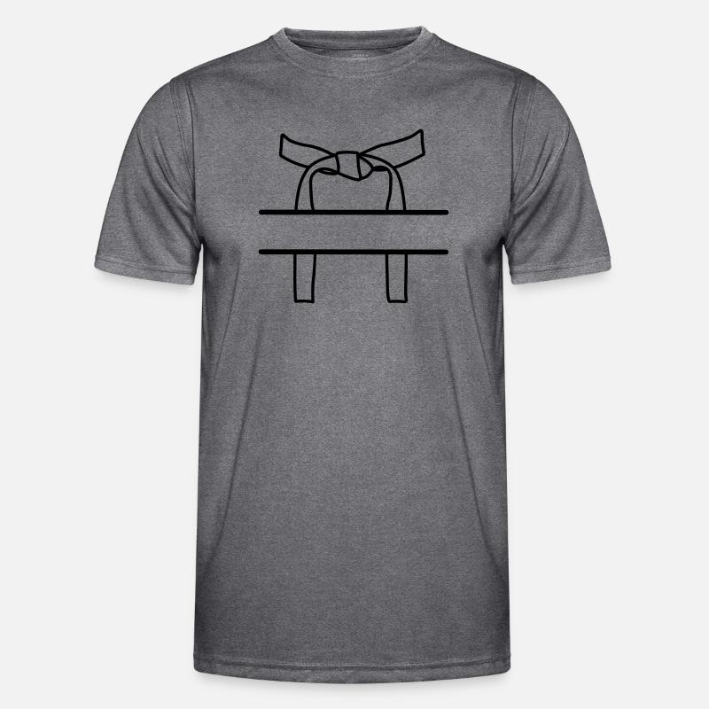 Transparentes Band oder Obi - Männer Funktions-T-Shirt - dunkle Melange 