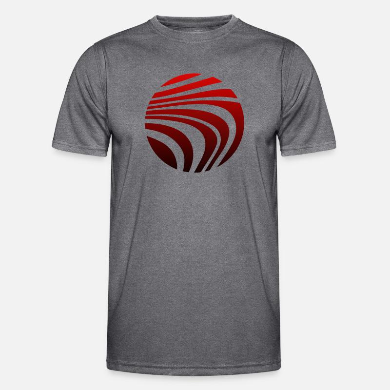 Psychedelic Pattern Red Black Gradient - Men's Functional T-Shirt - dark melange 
