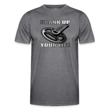Crank Up Your Life design for bike lovers - Men's Functional T-Shirt - dark melange  - Front - AI Model Male 178 dark (178cm)