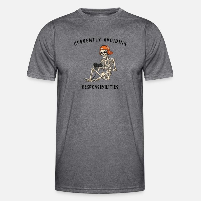 Skeleton Gaming Avoiding Responsibilities Men's Functional T-Shirt