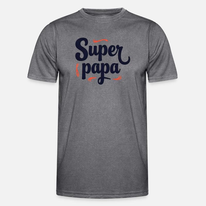 Super Dad Script Sewing - Men's Functional T-Shirt - dark melange