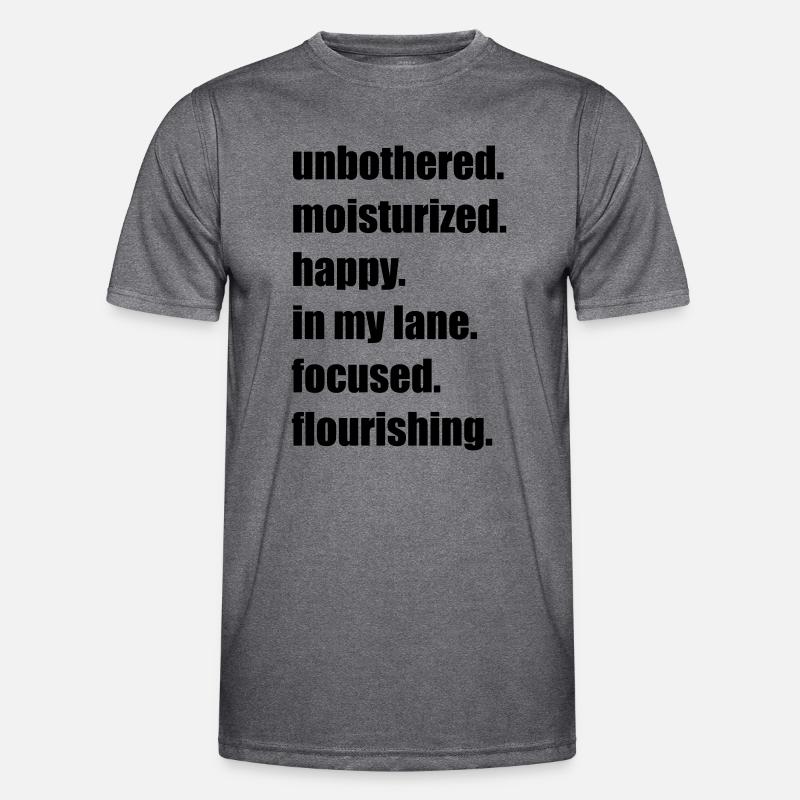 Uforstyrret Glad Fokuseret Blomstrende Meme Mantra - Funktionsshirt til herrer - mørk melange