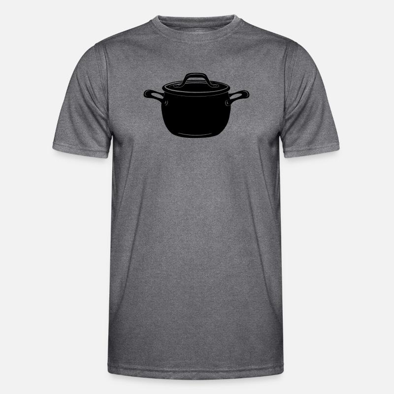 Suppe oder Pfanne - Männer Funktions-T-Shirt - dunkle Melange 