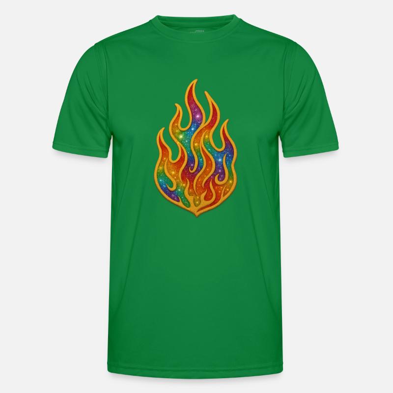 Rainbow Fire Patch Men's Functional T-Shirt