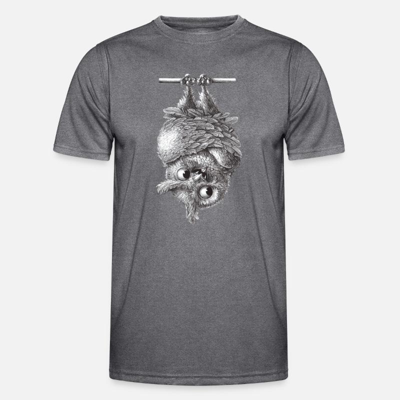 Vampir Eule - Dracula Eule - Männer Funktions-T-Shirt - dunkle Melange 