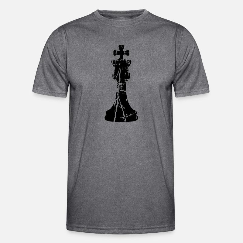 Kratzer Risse Schach - Männer Funktions-T-Shirt - dunkle Melange 