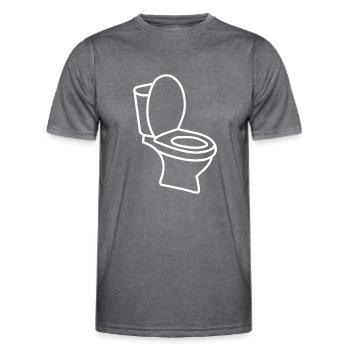 Klo WC Toilette - Männer Funktions-T-Shirt - dunkle Melange  - Vorne - AI Model Male 178 dark (178cm)