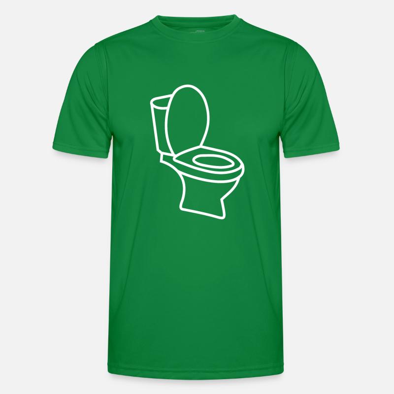 Klo WC Toilette Männer Funktions-T-Shirt