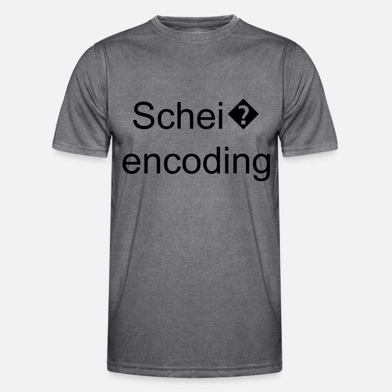 Schei� encoding - Männer Funktions-T-Shirt - dunkle Melange 