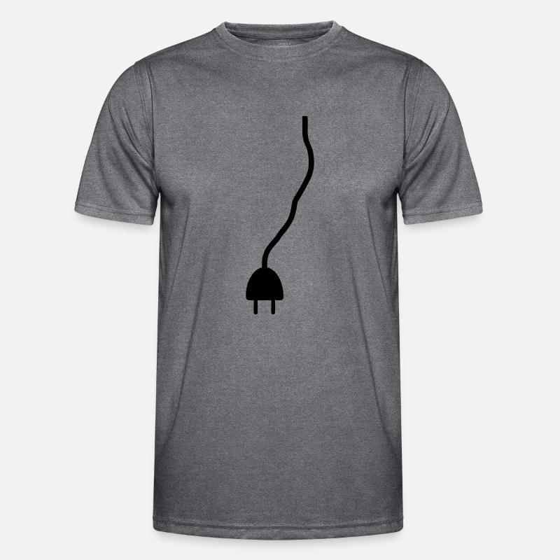 Power - plug - Men's Functional T-Shirt - dark melange 