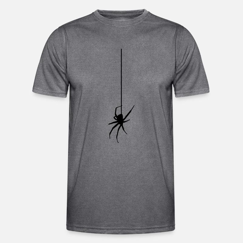 Spider on a thread - Men's Functional T-Shirt - dark melange 