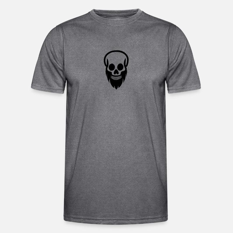 Schädel Bart Männer Funktions-T-Shirt