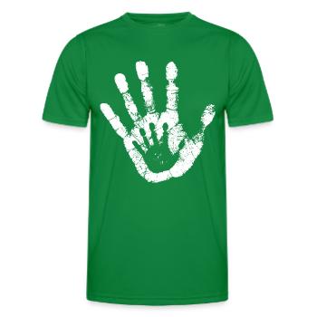 main blanche - T-shirt sport Homme - vert - Devant - AI Model Male 178 dark (178cm)