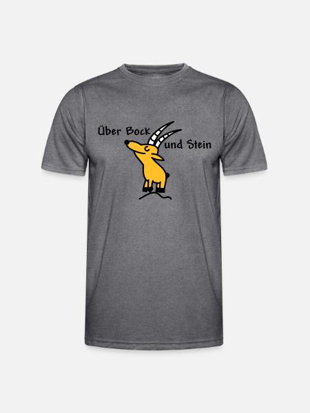 Über Bock und Bein - Männer Funktions-T-Shirt - dunkle Melange