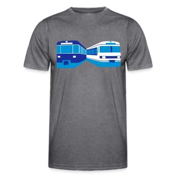 U-Bahn + S-Bahn München - Männer Funktions-T-Shirt - dunkle Melange  - Vorne - AI Model Male 178 dark (178cm)