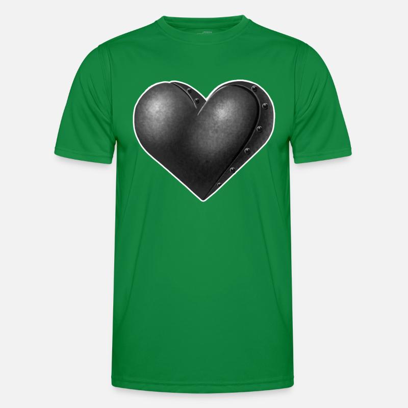 Grau Robot Herz Männer Funktions-T-Shirt