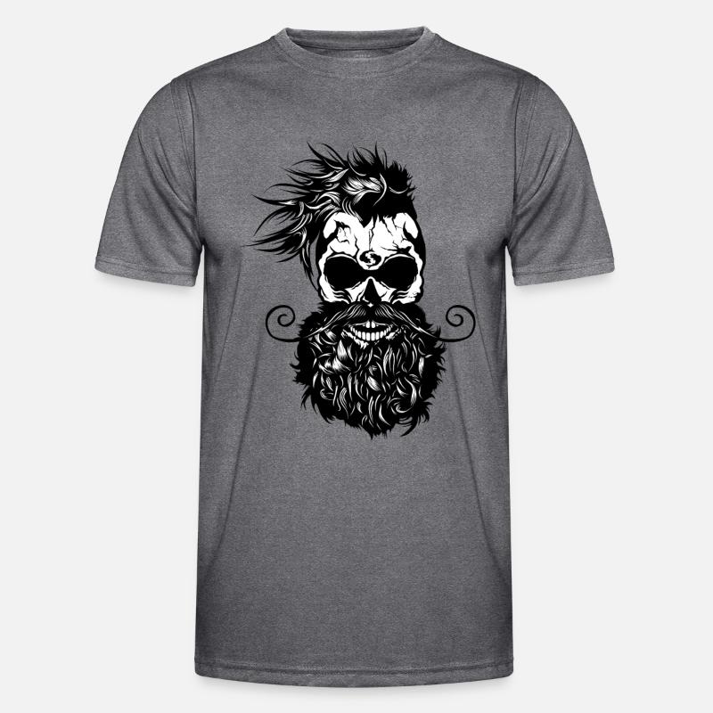 Kopf des Todes Hipster Schädel Bart Bart Schnurrbart s Männer Funktions-T-Shirt