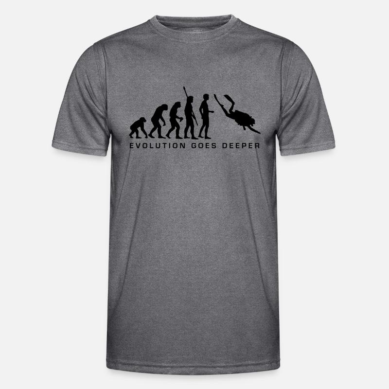 evolution_taucher_b - Men's Functional T-Shirt - dark melange 